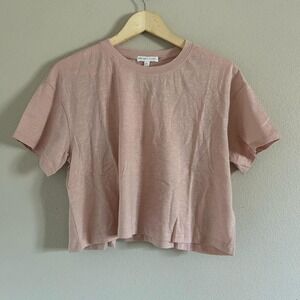 Pink cropped cotton tee XL‎ NWT